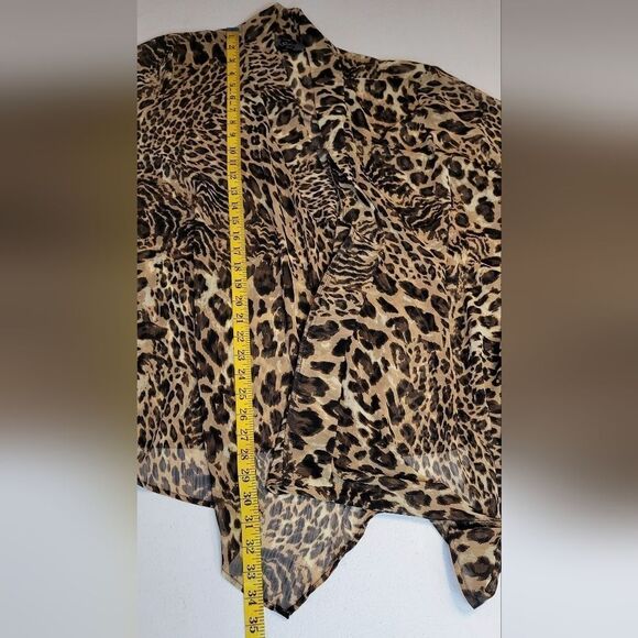 Slinky Brand Vintage Cheetah Print Open Style Cardigan Duster Tunic Plus Size 1X - Picture 12 of 12